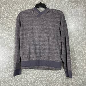 Mondetta Gray Marled Hooded Seamed Activewear Top - Size Small - Long Sleeves